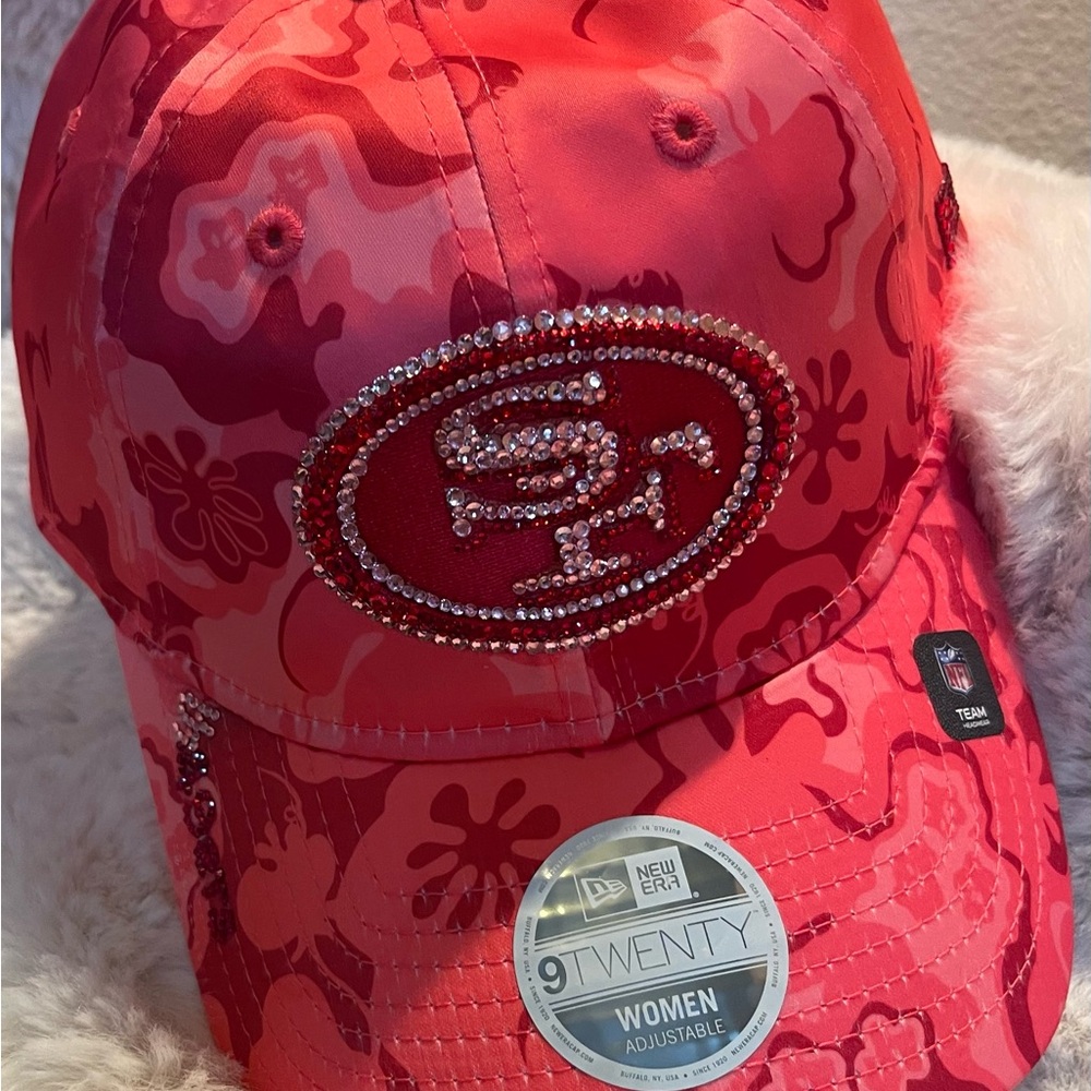 Niners New Era Red Floral Hat